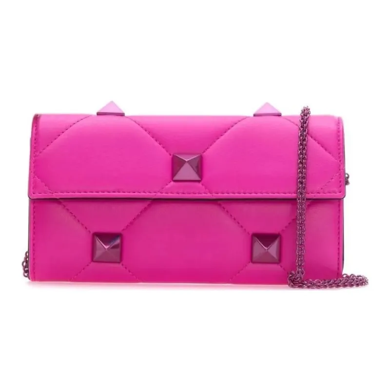 Valentino Roman Stud Leather Crossbody Bag Shoulder Bag Women's Pink-0