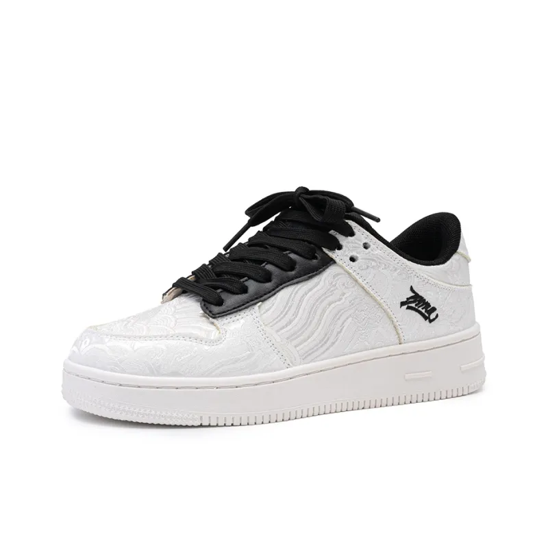 Little Red Man Low Top Skateboard Shoes Unisex White-1