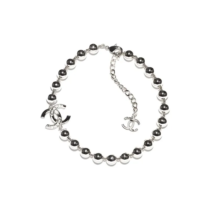 CHANEL Metal Resin Necklaces Women's Silver-0
