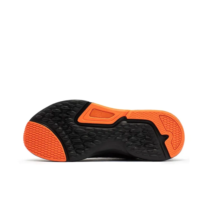 361° Volcano Rainproof Series Running Shoes Men Low Top Obsidian Black/Crimson Orange-4
