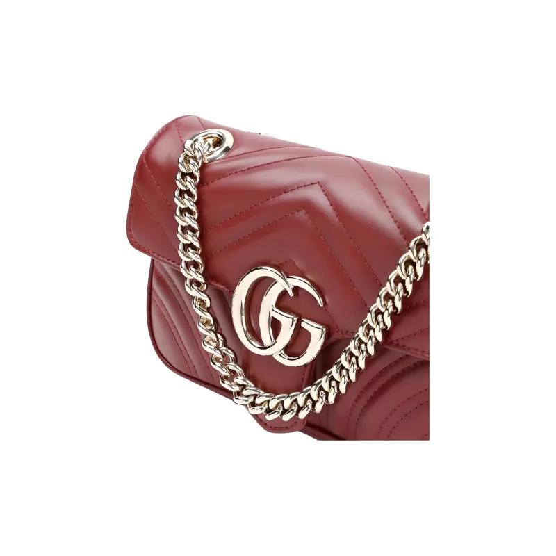 GUCCI GG Marmont Leather Crossbody Bag, Shoulder Bag Women's Burgundy-2