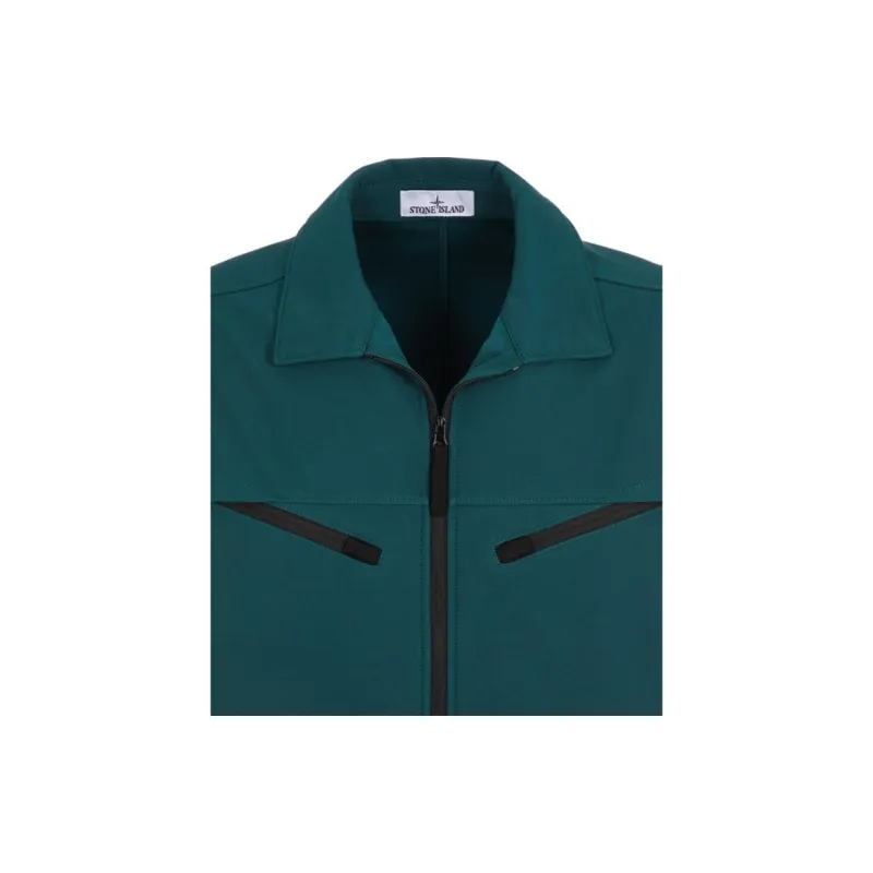 STONE ISLAND LIGHT SOFT SHELL R SERIES SOFT SHELL Jackets & Coats Men's Bottle Green-3