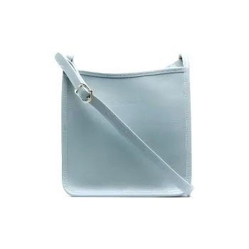 LONGCHAMP Le Foulonné Cow Leather Portable Crossbody Bag Shoulder Bag Small Size Women's Lake Blue