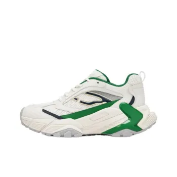 73Hours Leather Touch Low Top Chunky Sneakers Women's White Green