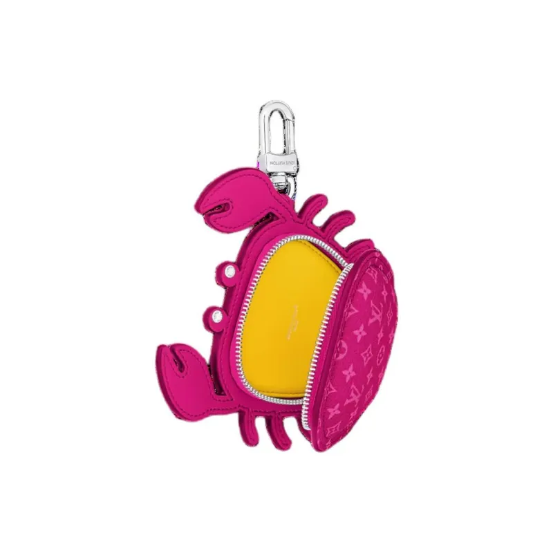 LOUIS VUITTON Canvas Crab Bag Coin Purse Earphone Case Charm Bag Merch Men's Pink-2