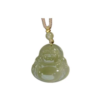 Run Ding Hetian Jade Necklaces Pale Greenish White Jade Unisex