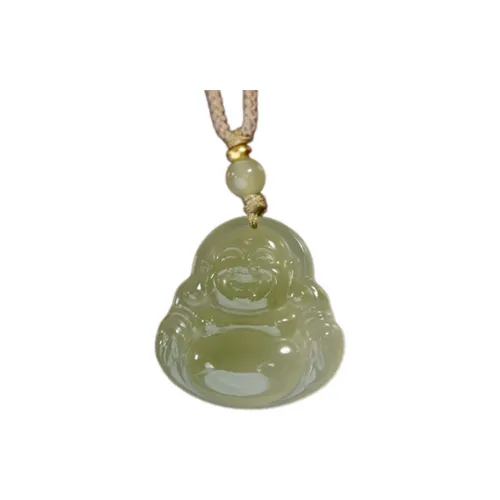 Run Ding Gifts Hetian Jade Necklaces Jasper Unisex Pale Greenish White Jade Unisex
