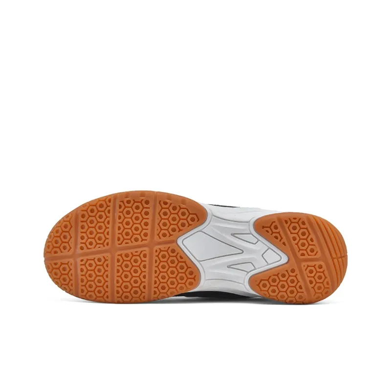 Binary Cushioning Rebound Abrasion Resistant Lightweight Slip Resistant Low Top Badminton Shoes Men's White Black-6