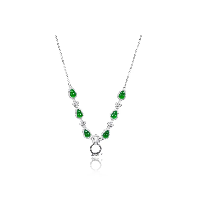 CUIYOUSHIJIA Ice Type Jadeite Necklace[with Certificate] Women's-0