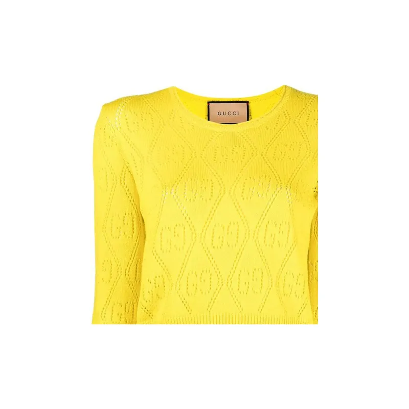 GUCCI Cashmere Sweaters Women's Yellow-4