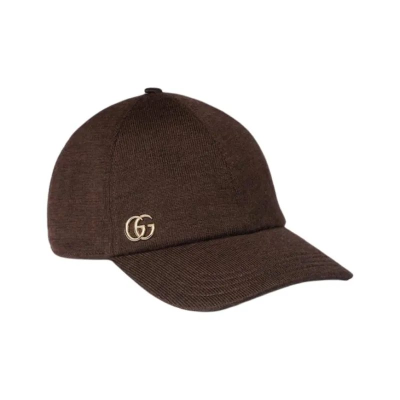 GUCCI Wool Baseball Caps Unisex Brown-1