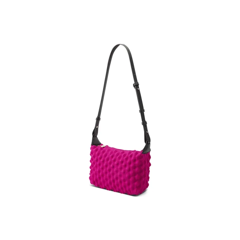 JC DAMO Eco-Friendly Yarn One Shoulder Handbags Women's Rose Red/Black-8