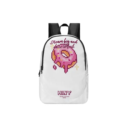 HINY Polyester Students Backpack Unisex White