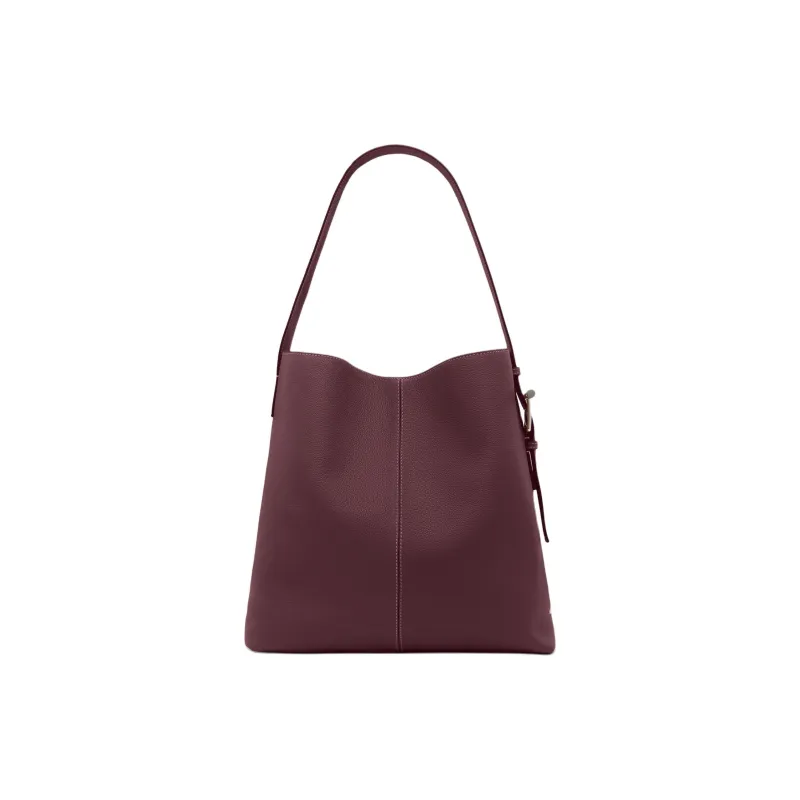 Alexander McQueen T Bar Sling Grained Calfskin Shoulder Bag Women's Deep Red-0