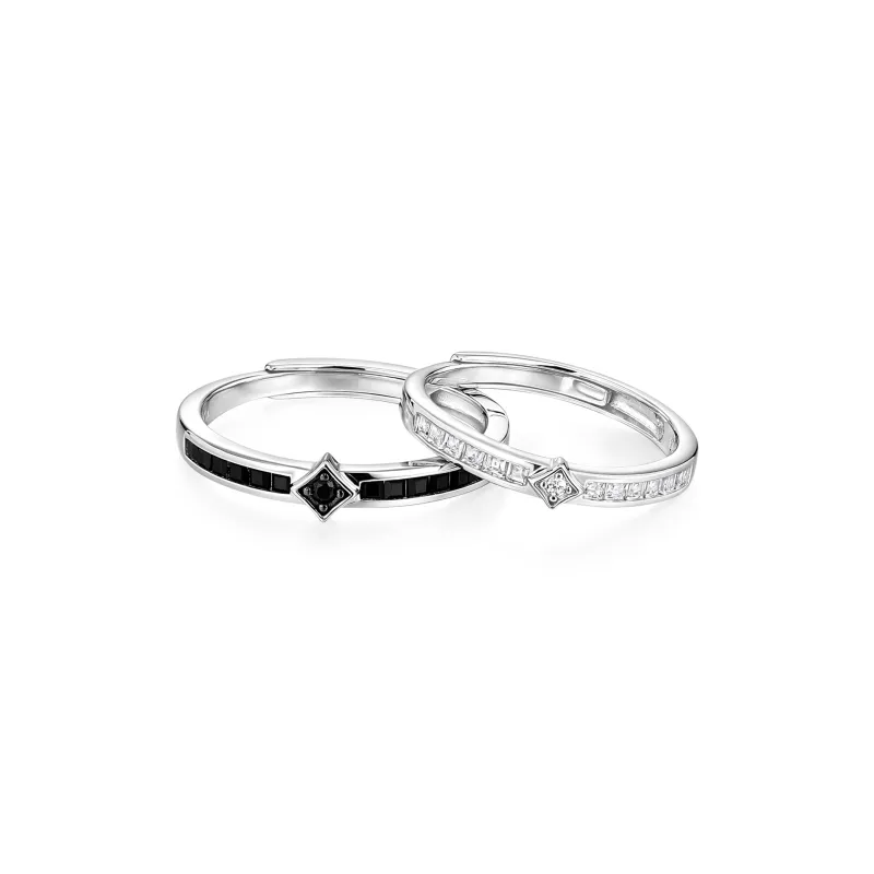 I Do&Co. 925 Sterling Silver Zirconia Rings Unisex-18