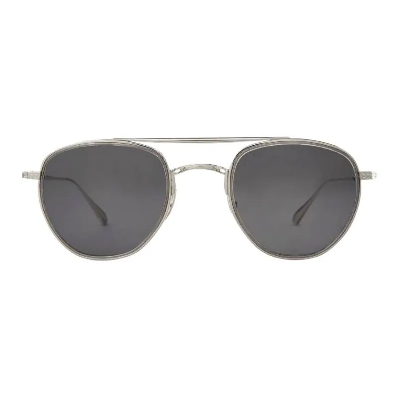 Mr. Leight Titanium Aviator Sunglasses Unisex Silver-1