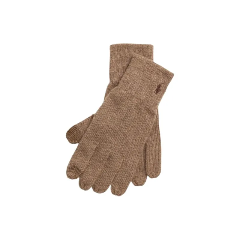 Polo Ralph Lauren Wool Polyester Nylon Knit Gloves Unisex Brown-2