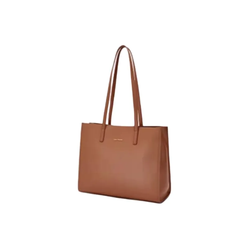 Hush Puppies Cow Leather Tote Bag Shopping Bag Shoulder Bag Large Size Women's Brown/Apricot/Black-1