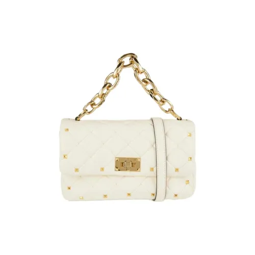 Valentino ROCKSTUD SPIKE Leather Shoulder Bag, Crossbody Bag, Handbag Women's Ivory
