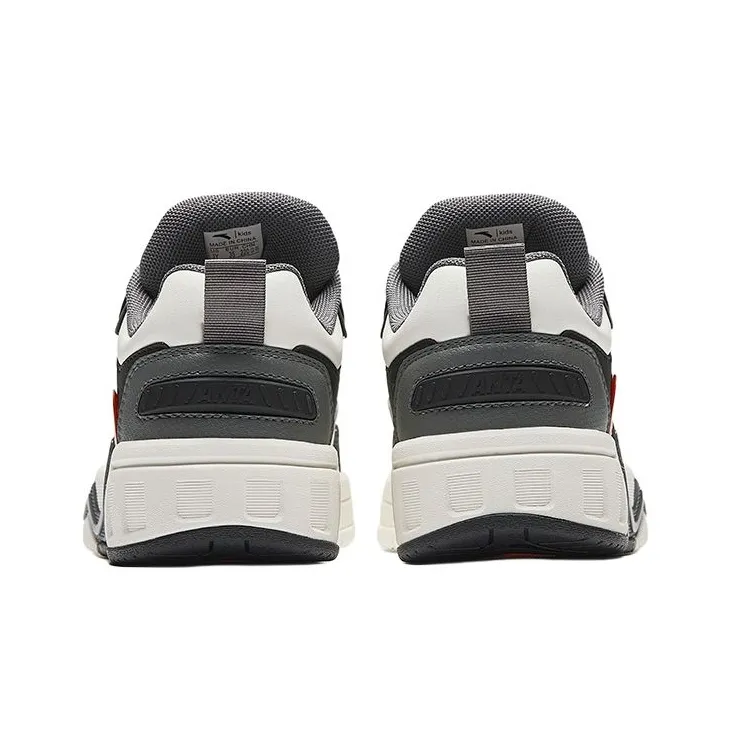 Antakids Anti Slip Wear Resistant Low Top Kids' Skateboarding Shoes Ivory White Teenagers-3