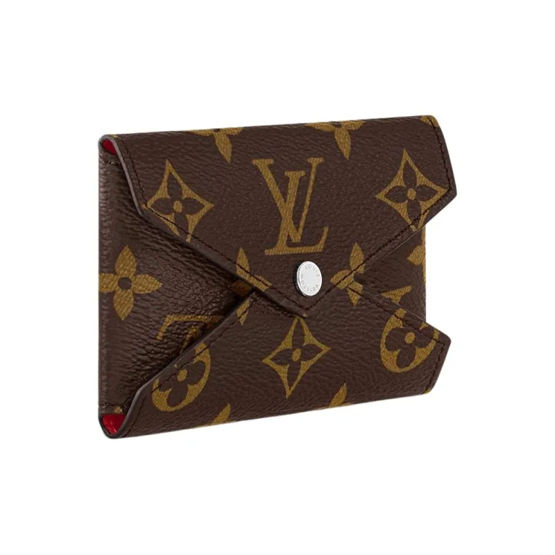 LOUIS VUITTON Kirigami Coated Canvas Coated Canvas Card Holder Women's Dark Red & Brown-1