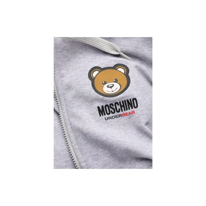 MOSCHINO Teddy Bear Patch Zipped Hoodie-4