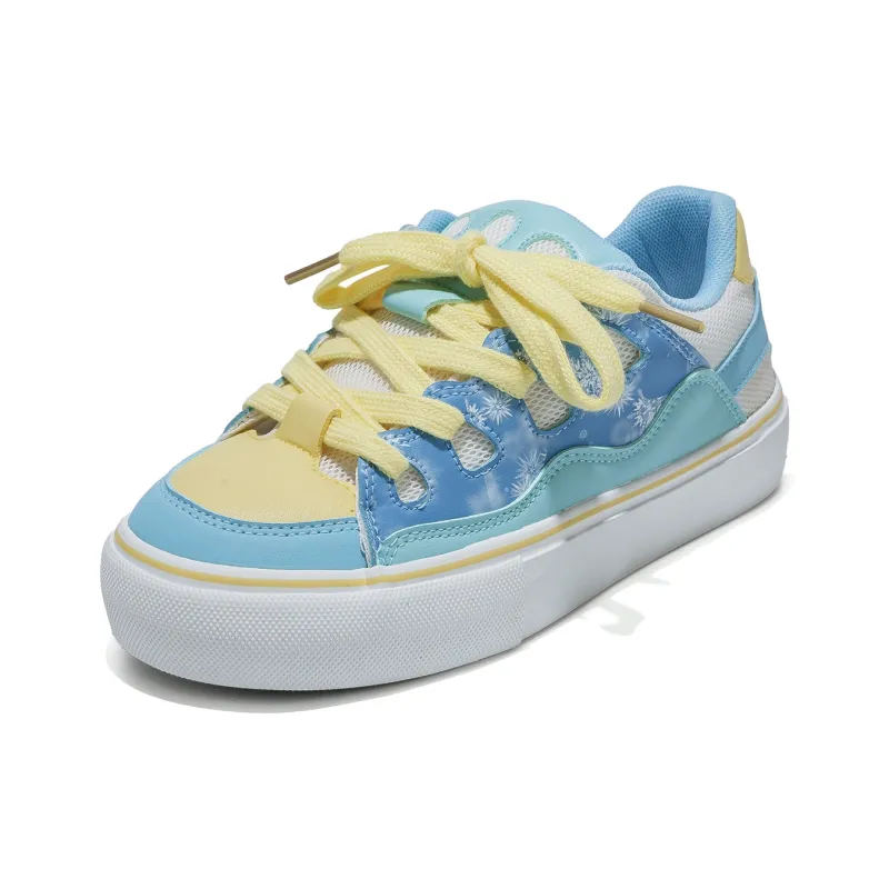 B10CROWN Wear resistant Lightweight Breathable And Non slip. Low Top Skateboard Shoes Women's Glacier Blue-2