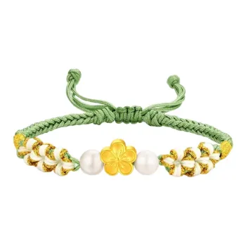 Zocai Peach Blossom Wealth And Fortune National Style And Trend Solid Gold Fixed Price Bracelets Women's