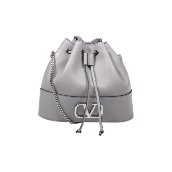 Valentino Sheepskin Bucket Bags Crossbody Bag, Shoulder Bag Women's Gray