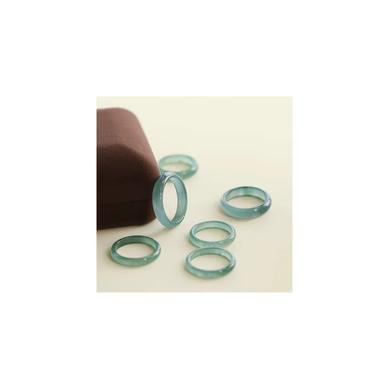 Purple Muli Glutinous Jade Jadeite Rings Women's-5