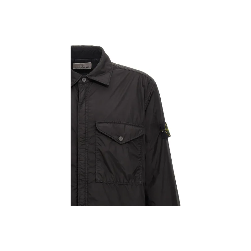 STONE ISLAND Logo Patch Zip Up Jacket-4