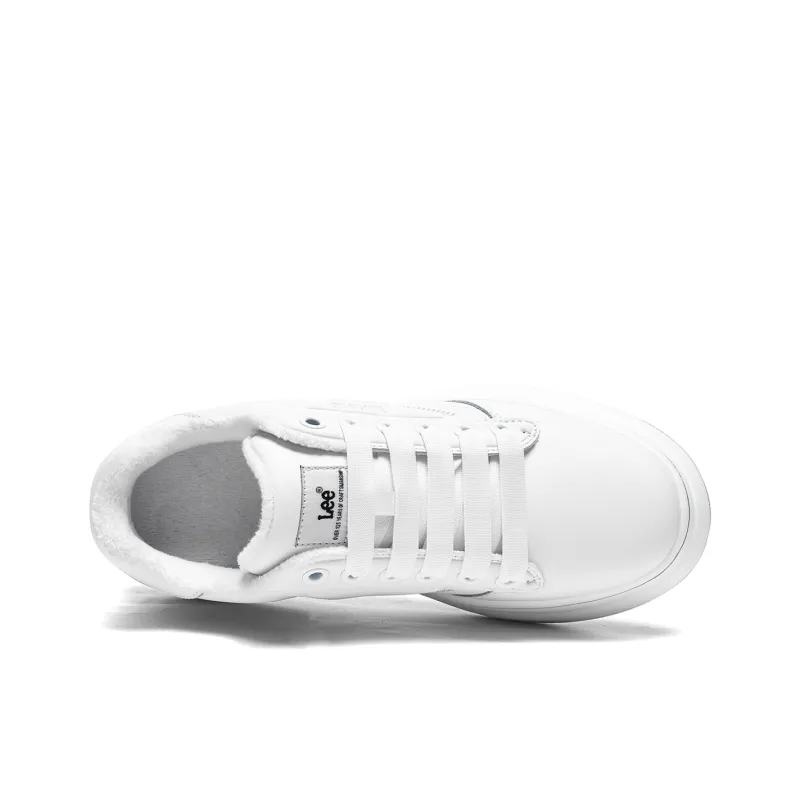 Lee Versatile Trendy, White Sneakers, Classic Fashion Commute Low Top Height Increasing Skateboard Shoes Men's-10