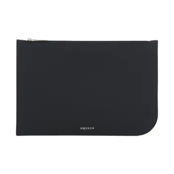 Alexander McQueen Calfskin Coin Purse Large Size Men's Black