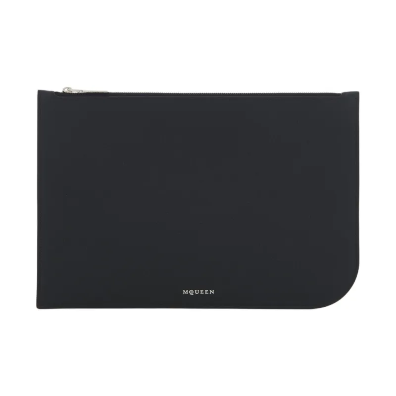 Alexander McQueen Calfskin Coin Purse Large Size Men's Black-0