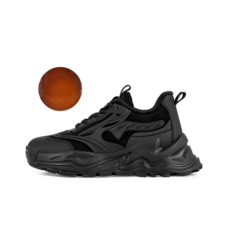 JEEP SPIRIT Cushioning Anti Slip, Wear Resistant, Coverage, Warm, Height Increasing Low Top Chunky Sneakers Men's Black-1