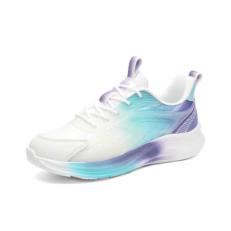 Warrior Anti Slip And Wear Resistant Lightweight Low Top Casual Running Shoes Men's White Blue Purple-2