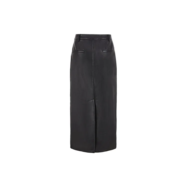 URBAN REVIVO Casual Long Skirts Women's Black-1