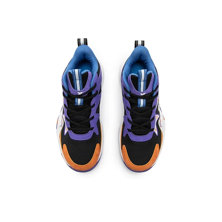 XTEP Anti-Slip Wear-Resistant High-Top Basketball Shoes White Purple Kids'-2