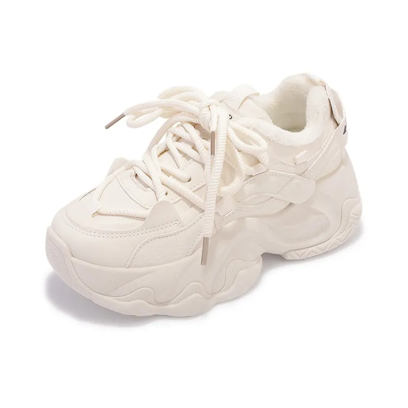Shen Linsen Cushioning, Slip Resistant, And Abrasion Resistant Low Top Chunky Sneakers Women's Beige-2