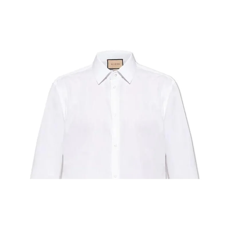 GUCCI Logo Patch Long Sleeved Shirt-1