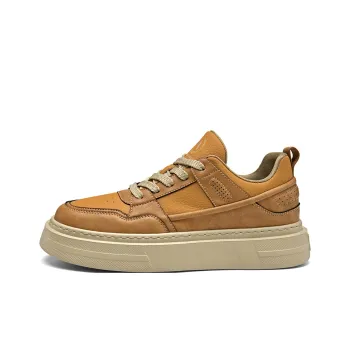 AOKANG Air Force One Series Skateboard Shoes Men Low Top Yellow Brown, Red Brown