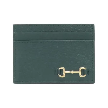 GUCCI Leather Card Holder Men's Green