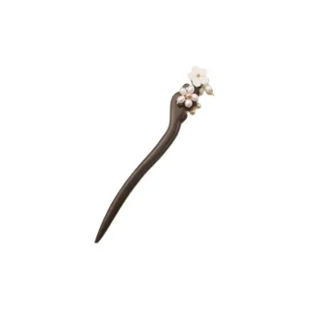 DAN DREAM Wooden Pearl Shell Hairpins Women's