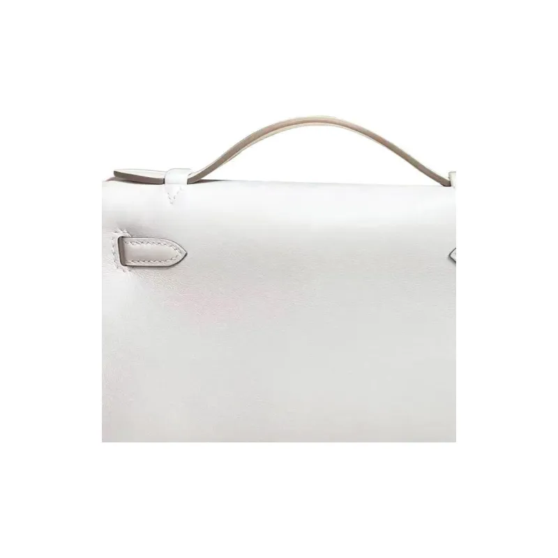 HERMES Mini Kelly Generation 1 Swift Leather Kelly Bag Handbags Women's M4 Gris Pale Cream Gray-3