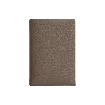 HERMES Goatskin Card Holder Women's Elephant Gray
