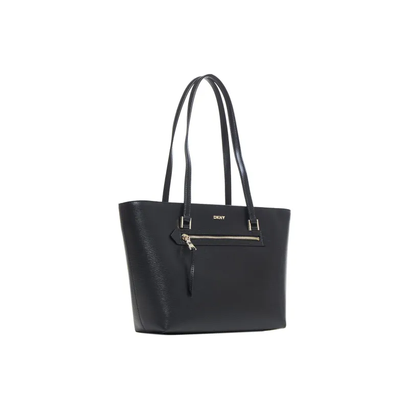 DKNY Cow Leather Tote Bag, Shopping Bag, Shoulder Bag, Handbag Women's Black-1
