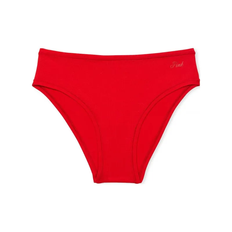Victoria's Secret PINK Cotton Cheeky Panty / Bright Vermillion Underpants Women's 1 Pack Red-0
