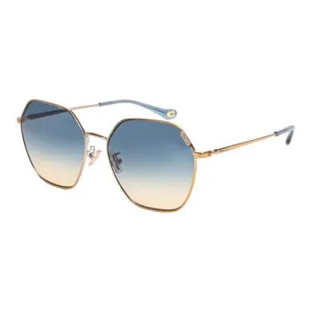 COACH Alloy Irregular Shape Sunglasses Women's Gold