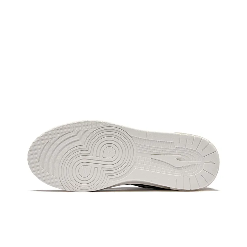 Erke Pioneer Wear-Resistant Slip-Resistant Low-Top Skateboard Shoes Men's Microcrystal White/Jet Black-3