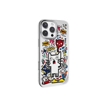 LANWK Gilded Material Confused Cat Phone Case Compatible With Apple IPhone 15/16 Pro/Max Anti Drop Magnetic